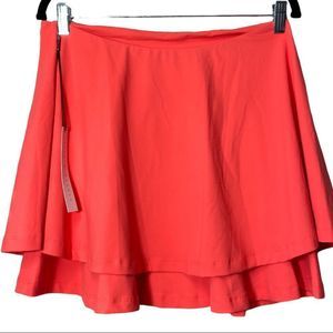 SUSANA MONACO Double Layer A Line Mini Skirt Fiery Coral Medium M NWT